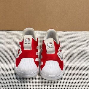 Hello Kitty Red and White adidas Superstars toddle size 7k